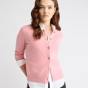 RW&CO. Pink Button-Up Cardigan Merino Wool
